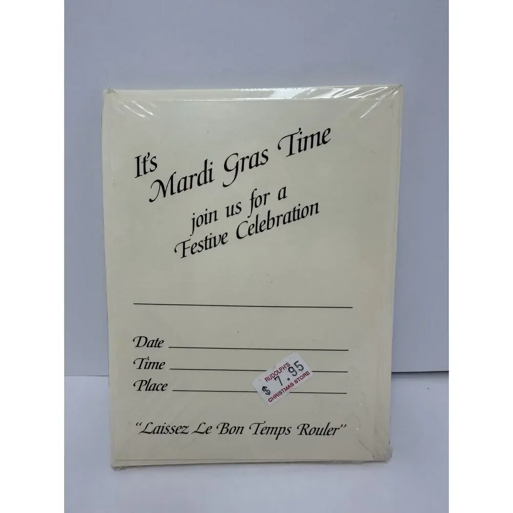 Mardi Gras Party Invitations - 3 Packs of 6 Party Invitations New in Pack